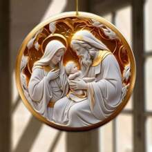 4 pezzi Decorazioni pasquali piatte in acrilico da appendere, condividi storie eterne con arte raffinata, aggiungi atmosfera festiva per occasioni varie. Casa, festa, decora qualsiasi spazio, [regalo significativo] dono premuroso. Porta gioia e calore. Ricordo duraturo per i tuoi cari. Ornamento da appendere per la nascita di Gesù, decorazione pasquale - Multicolore - Visualizzare 3