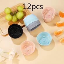 12pcs Reusable Silicone Cupcake Liners, 2.5 Inch Silicone Baking Cups, Non-Stick Muffin Cups Suitable For Parties, Halloween, Christmas, Easy To Clean Baking Molds (Multicolor)