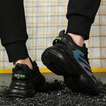 safegoat Safety Work Shoes With Steel Closed Toe, Thick Kevlar Midsole, Anti-Smash, Anti-Piercing, Lightweight, Breathable, Comfortable, Fashion, Casual, Sports, Anti-Slip, Suitable For Construction Site, Workshop, Factory - Black - View 2