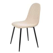 Black Leg Sheepskin Chair Beige, Chairs For Kitchen, Dining Room, Living Room, Bedroom, Office Side Chairs 53 X 45 X 89 Cm - 米色 - 查看 2