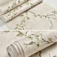 Flower Tree Country Pastoral 3D Retro Vintage Style Bedroom Living Room TV Background  Cafe Hotel 1.7ft * 31.16ft Non-Woven Non-Pasted Wallpaper