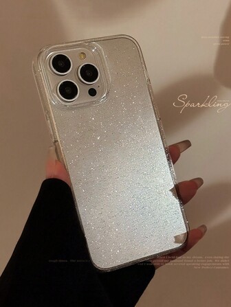 1pc Glitter Hole Design Phone Case Compatible With Iphone 16PROMAX 11 12 13PROMAX 14PROMAX 15 Waterproof Shockproof Anti-Fall Scratch Resistant