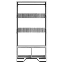 Stylish Grey Engineered Wood Wardrobe 980 Cm Modern Storage Solution For Bedroom - Grey - View 3