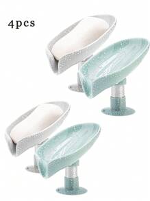 4/2/1 pezzi Portasapone senza foratura con ventosa inclinata, semplice per il bagno, per raccogliere e drenare il sapone, per uso domestico e per il ritorno a scuola