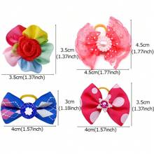 20pcs Random Bow Decor Pet Hair Tie - Multicolor - View 6