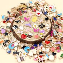WGRXIRANYKM 20/50 Stücke/Lot gemischte Cartoon Tier Baum Email kreative Charms, hochwertige Perlen für Schmuckherstellung, DIY Anhänger, Halskette, Armband, Ohrringe, Ketten, Dekorationszubehör