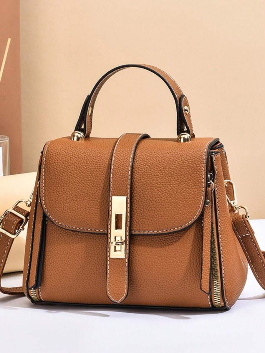 Women's Crossbody Bag Portable Crossbody Travel Medium New Details(DX2632) - Rỉ Nâu - Xem 1