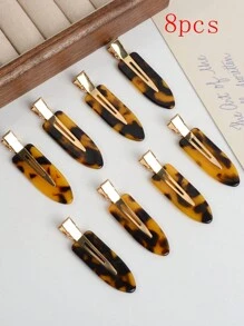 EMERY ROSE Bộ 4/6/8/10/12 kẹp tóc acetate in họa tiết da báo thời trang dành cho nữ, phù hợp với trang phục hàng ngày, phong cách học đường, tụ họp bạn bè, phụ kiện tóc, kẹp tóc, đồ dùng học tập, phụ kiện đội đầu, ghim cài tóc. - Nhiều màu - Xem 11