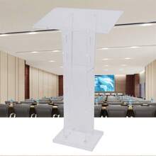 Quiltern Acrylic Lecture Podium Transparent Without Lights, Screw Model 60*40, Acrylic Lecture Podium Award Ceremony Greeting Stage With Colorful Lights Transparent Podium. - Transparent - View 4