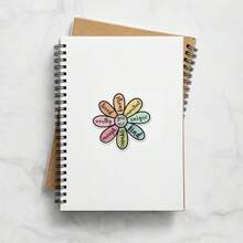 1/2/5 件励志花朵贴纸 | 有趣又奇特的乙烯基贴花，适用于计划本、日记本和笔记本电脑 | 可爱又贴心的设计，适合冥想、健康爱好者和书籍爱好者 | 时尚、艺术、积极肯定贴纸 - 彩色 - 查看 5