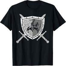 Knight Armor With Lions On The Breastplate Medieval Knight T-Shirt - Black - View 1