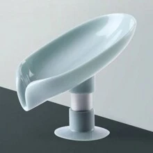 6 pezzi/4 pezzi/2 pezzi/1 pezzo Portasaponetta a forma di foglia con drenaggio, vassoio portasaponetta con ventosa per accessori da bagno, contenitore per sapone, organizzazione e arredo bagno (grigio, verde) Decorazione autunnale per la casa, Ritorno a scuola