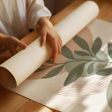 Set Of 3 Peach Green Boho Botanical Wall Arts Print, Sage Green Mid Century Print, Sage Green Canvas Posters, Natural Minimalist Wall Decor, Spring Decor, Artwork For Living Room, Bedroom, Cafe, Bar, Office, Hallway, Home And Room Decoration, Unframed Gifts Birthday Graduation