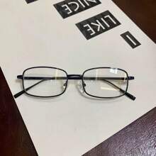 DareSee 復古小框 Y2K 黑色邊框眼鏡，中性日系金屬全框裝飾眼鏡，音樂節 Y2KFest 開學季秋冬禮物 - 黑色 - 查看 5