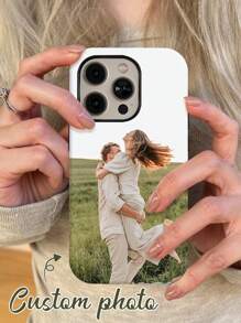 1 st. Aangepaste 2-in-1 fototelefoonhoesje, aangepaste afbeelding telefoonhoesje, koppels/vrienden/familie foto ontwerp, iPhone telefoonhoesje, aangepaste foto gepersonaliseerde schokbestendige telefoon beschermhoes, huisdier foto telefoonhoesje, geweldig cadeau voor vrienden, klasgenoten, familie, vriendin, vriend, compatibel met iPhone 11/12/13/14/15/16 Pro Max