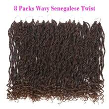 8/12 Inch Golvende Senegalese Twist Haak Haar 1/8 Pakken Synthetische Korte Voorgeluste Haak Vlechten Met Krullende Einden Voorgetwiste Kleine Havana Twist Vlecht Haar