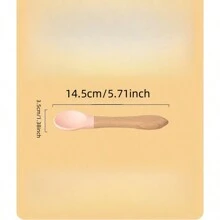 宠物猫罐头食品勺，木柄硅胶幼猫湿粮喂食勺，材质