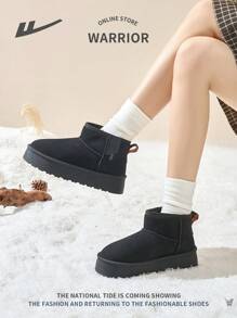 WARRIOR 1 Coppia Stivali da Neve con chiusura lampo Laterale da Donna, Moda Versatile Retrò Piattaforma Inverno Termicamente Foderati Caldi Stivali da Neve Casual