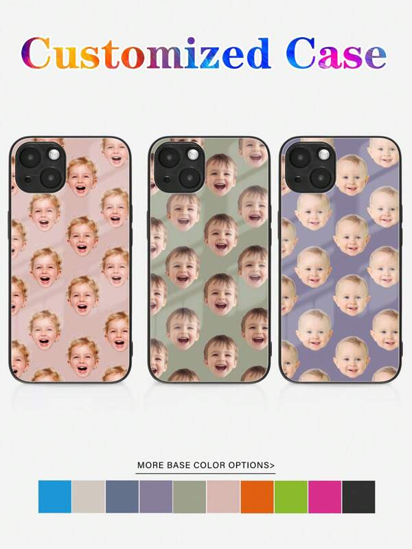 1pc Customized Anti-Slip Anti-Drop Tempered Glass Phone Case With High-Definition Cutout Photo Printing, Suitable For A15/A14/A13, S23 22 Ultra, 11 12 13 14 15 16 Pro Max, Ideal Gift For Wife/Husband,Stylish,Colorful,Vintage,Cute,Contracted,Funny,Custom,Personalized,Unique,Customized,Ideal Gifts For Him,Ideal Gifts For Her,Boyfriend,Girlfriend,Family,Friends,Grandparents,Couple,For Anniversaries,For Birthdays,Customized Phone Cases,Easy Comfort