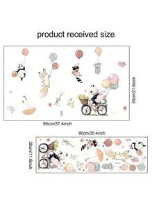 1 pieza Pegatinas de pared con globos de animales de dibujos animados lindos, impermeables y removibles de PVC para decoración del hogar y aula de jardín de infancia