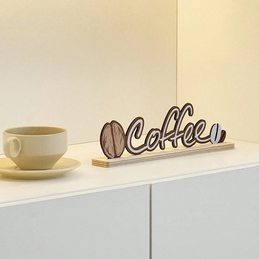 1 pieza Accesorio decorativo para el hogar de madera minimalista y creativo, adecuado para la entrada, la sala de estar, la cafetería, exhibición en la mesa - Caqui - Ver 1
