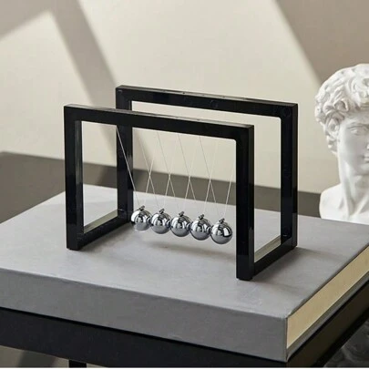 1 quả bóng cân bằng Newton's Cradle bằng thép không gỉ hiện đại, có bi lắc trơn tru, giá đỡ bằng nhựa, đồ trang trí bàn làm việc sáng tạo, kích thước lớn hơn và ổn định hơn! (Thiết kế hiện đại 6,3") Quà tặng giảm căng thẳng chuyển động thôi miên, đế chắc chắn trang trí bàn làm việc cho người lớn, đồ trang trí nhà cửa/nơi làm việc theo phong cách Zen