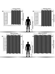 1pc Linen Sheer Curtain With Metallic Foil Leaf Print, Translucent For Bedroom And Living Room - White - View 8