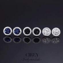 CIREY 1 件全水钻水晶簇磁性耳环，无需穿孔，独特设计钛钢不褪色耳环，男女通用个性化配饰，简约风格礼物 - 滿鑽耳釘 - 查看 6