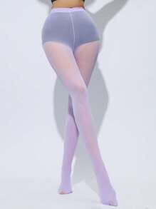 1双女士性感丝绒连裤袜 - 彩色 - 查看 12