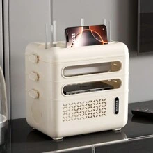Desktop WiFi Router Storage Box, Wireless Router Shelf Decorative Living Room Set-Top Box For Office Home Computer Desk Cable ManagementBox - Multicolor - View 11