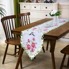 1PC, Aleer de masă din poliester brodat-Design scobit manual, potrivit pentru camere de zi, bucătării, petreceri, foarte potrivit pentru decorarea casei de vacanță și a cateringului.