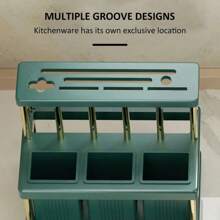 Kitchen Knife Holder Multi-Function Cutter And Cutlery Drainer Rack PP Space Saving Kitchen Utensil Organizer Rack New