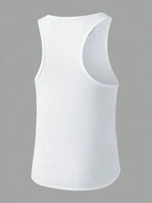 6pcs/Pack Men's Summer Casual Solid Color Sleeveless Minimalist Tank Tops - White - View 2