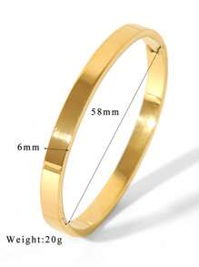 1入組女士不銹鋼魅力手鍊，復古簡潔優雅極簡輕奢手環，極富金屬風格，高光澤表面，進階扣環和設計，鈦鋼魅力手鍊