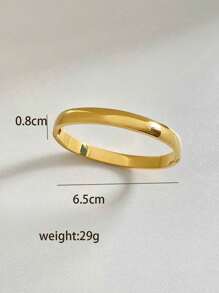 1入組女士不銹鋼魅力手鍊，復古簡潔優雅極簡輕奢手環，極富金屬風格，高光澤表面，進階扣環和設計，鈦鋼魅力手鍊