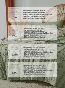 7 Piece Bed In A Bag Bed Comforter Set Queen, Elegant Tufted Comforter, Sheet And Pillowcase Set, Soft Microfiber, Comfortable And Warm Bedding Set, Bedroom Decor For All Seasons, Ideal Gift, Include 1 Comforter, 2 Pillowcases, 2 Pillowshams, 1 Flat Sheet And 1 Fitted Sheet - Sprout Green - View 5