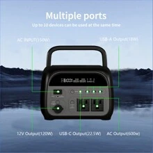 UAPOW Portable Power Station 345Wh LiFePO4 Battery - Solar Generator With 600W AC Output For Home Use Camping Travel RVs Emergencies Suitable For Outdoor Play, Gifts For Family, Friends, Birthday, Christmas, Winter, New Year