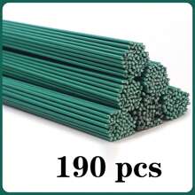 40/80/190pcs 30cm/40cm Floral Wire Flower Stems ,Dark Green And White Floral Wire Stems,DIY Pipe Cleaner Projects Crafting Floral Stem For Artificial Flower Stems Arrangements Diy, Floral Sticks Bouquet Stem Wrapping And Crafts Durability