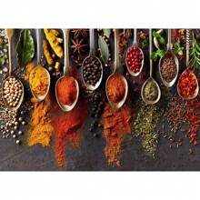 1 件无框现代烹饪香草香料寿司用具勺子墙面艺术海报帆布画奢华艺术品海报印刷家居厨房装饰植物