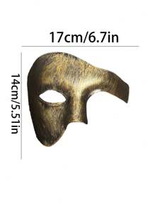 1 pezzo Maschera da mascherata vintage con mezzo volto a tema principe, accessorio per adulti per feste in costume, decorazione per coppie