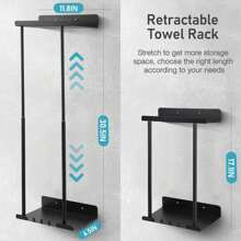 Bathroom Towel Storage Black Towel Holder Bathroom Decor Aesthetic Towel Racks For Bathroom Bath Towel Storage - 黑色-B - 查看 5