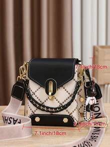 Diamond Pattern Mobile Phone Bag, Stylish Mini Crossbody Bag, Chain Tote Bag And Square Wallet For Women