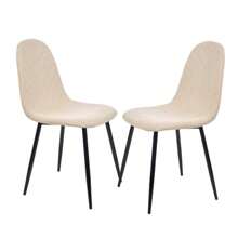 Black Leg Sheepskin Chair Beige, Chairs For Kitchen, Dining Room, Living Room, Bedroom, Office Side Chairs 53 X 45 X 89 Cm - 米色 - 查看 1