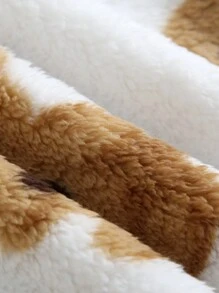 2pcs/Set Girls Cute Sweet Preppy Minimalist Bear Print Decor Fleece Hooded Long Sleeve Top And Pants Set, Casual Sportswear For Spring Autumn Winter - White - View 7