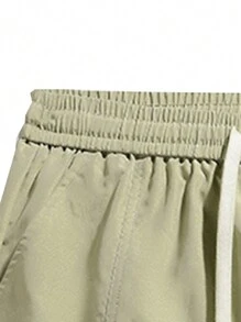 Men's Drawstring Waist Cargo Pocket Loose Outdoor Shorts (Spring/Summer) - Apricot - View 4