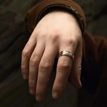 Hammer Patterned Men's Wedding Ring, Men's 8mm Stainless Steel Wedding Ring, Hammer Patterned Brushed Wedding Ring, Unique Men's Ring,