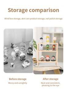 1 pièce Étagère d'affichage en bois en forme de U, option multi-taille pour figurines, parfums, cosmétiques, support d'affichage polyvalent avec rangement à étages