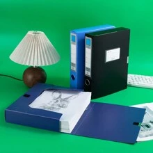 3pcs/Set A4 Colored Thick Folding File Folders Box, Customized Plastic Filing Box For Office Supplies, Contract & Document Storage - Multicolor - View 6