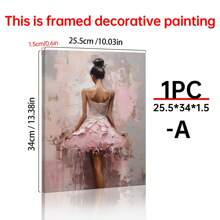 1 件复古芭蕾舞者水彩画、粉彩腮红学院风绘画海报、波西米亚风墙壁艺术装饰、青少年芭蕾舞者少女房间相框、帆布墙壁海报、卧室客厅走廊装饰 - 彩色 - 查看 12