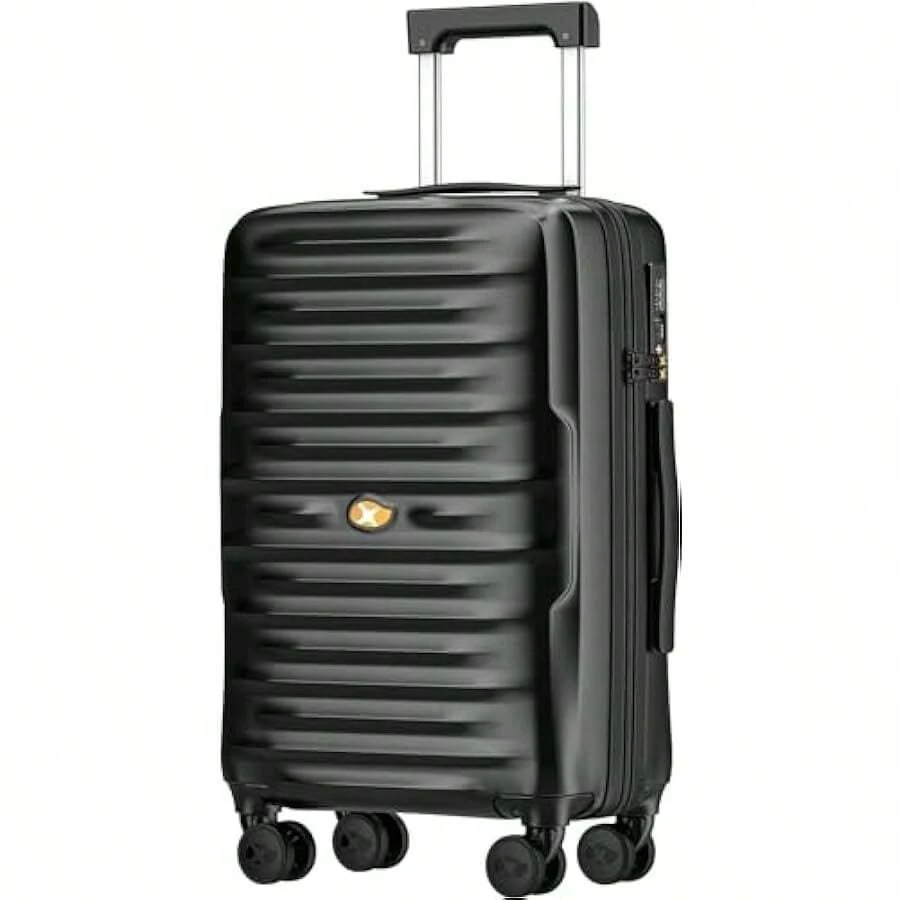 MGOB Cabin Suitcase Carry On Suitcase 20" With Spinner Wheels Lightweight Luggage 55x36x23CM TSA Approved Hard Shell Trolley Travel Suitcases Polycarbonate PC - 1-black-S(20in_CarryOn) - View 1
